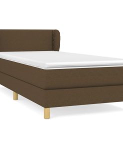 Krevet s oprugama i madracem tamnosmeđi 90 x 200 cm od tkanine