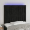 LED uzglavlje crno 80x5x118/128 cm baršunasto