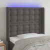 LED uzglavlje sivo 103x16x118/128 cm od umjetne kože