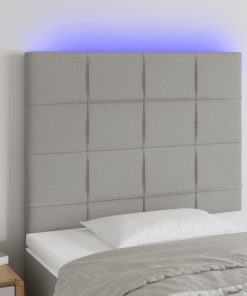 LED uzglavlje svjetlosivo 100x5x118/128 cm od tkanine