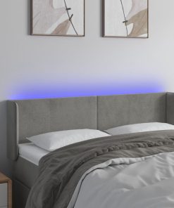 LED uzglavlje svjetlosivo 147x16x78/88 cm baršunasto