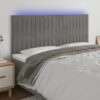 LED uzglavlje svjetlosivo 160x5x118/128 cm baršunasto