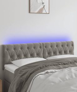 LED uzglavlje svjetlosivo 160x7x78/88 cm baršunasto