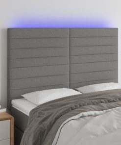 LED uzglavlje tamnosivo 144x5x118 cm od tkanine