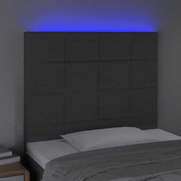 LED uzglavlje tamnosivo 90x5x118/128 cm od tkanine - Image 3