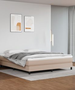 Okvir kreveta s oprugama boja cappuccina 180x200cm umjetna koža