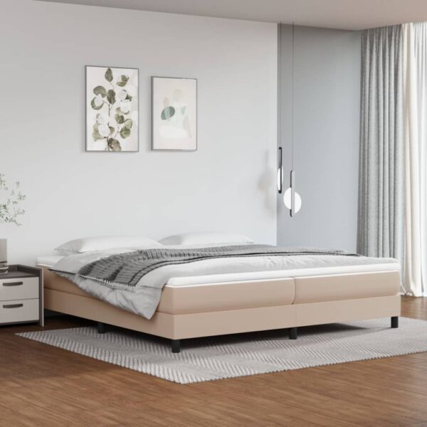 Okvir kreveta s oprugama boja cappuccina 200x200cm umjetna koža