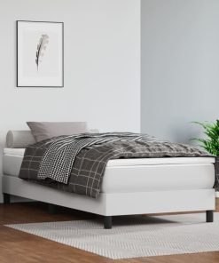 Okvir za krevet s oprugama Bijela 90x190 cm od umjetne kože