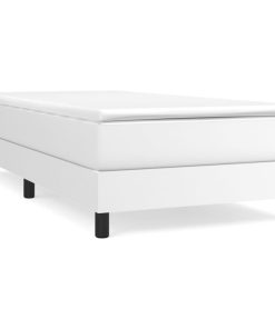 Okvir za krevet s oprugama bijela 100x200 cm od umjetne kože