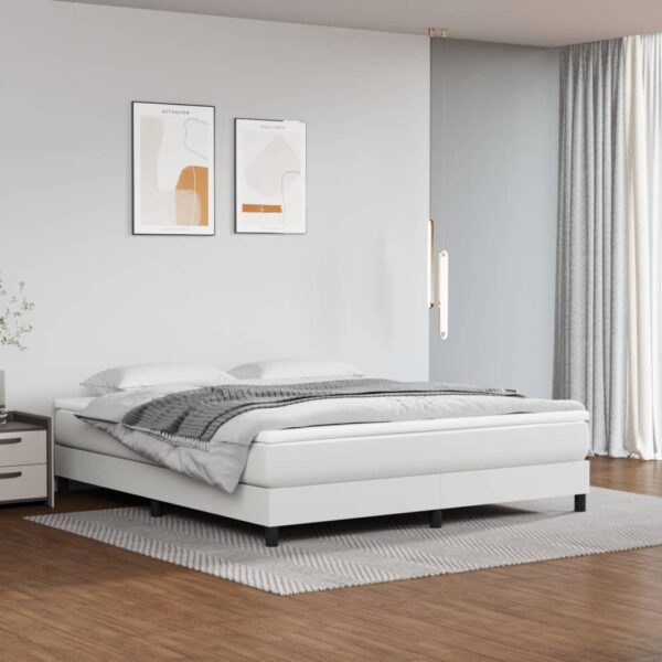 Okvir za krevet s oprugama bijela 180x200 cm od umjetne kože
