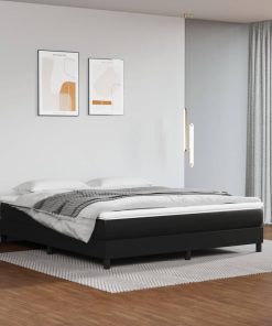 Okvir za krevet s oprugama crni 180x200 cm od umjetne kože