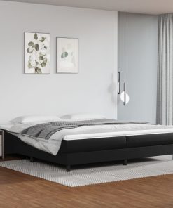 Okvir za krevet s oprugama crni 200x200 cm od umjetne kože