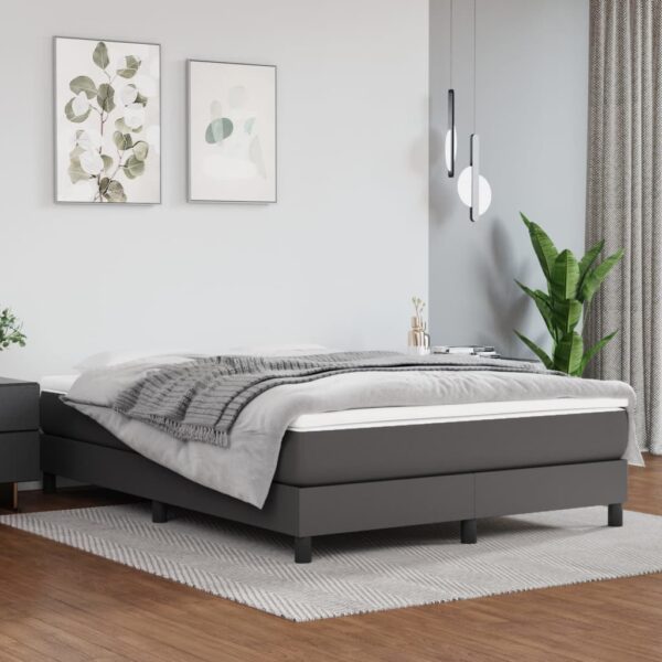 Okvir za krevet s oprugama sivi 140x190 cm od umjetne kože
