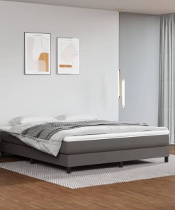 Okvir za krevet s oprugama sivi 180x200 cm od umjetne kože