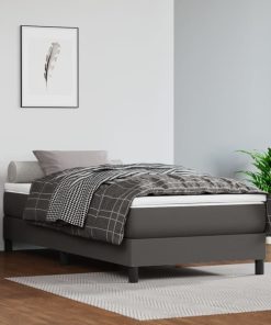 Okvir za krevet s oprugama sivi 90x190 cm od umjetne kože