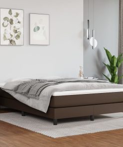 Okvir za krevet s oprugama smeđi 140x200 cm od umjetne kože