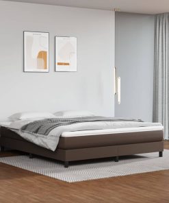 Okvir za krevet s oprugama smeđi 180x200 cm od umjetne kože