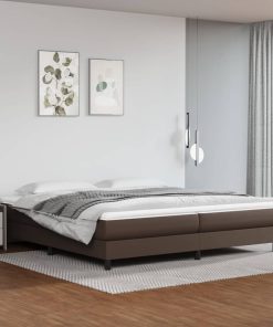 Okvir za krevet s oprugama smeđi 200x200 cm od umjetne kože