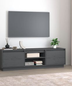 TV ormarić sivi 140 x 35 x 40 cm od masivne borovine