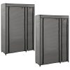 282425 Folding Wardrobes 2 pcs Grey 110x45x175 cm Fabric