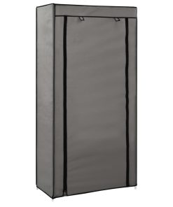 282430 Shoe Cabinet with Cover Grey 58x28x106 cm Fabric