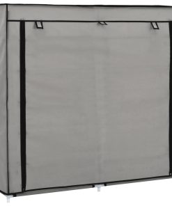 282434 Shoe Cabinet with Cover Grey 115x28x110 cm Fabric