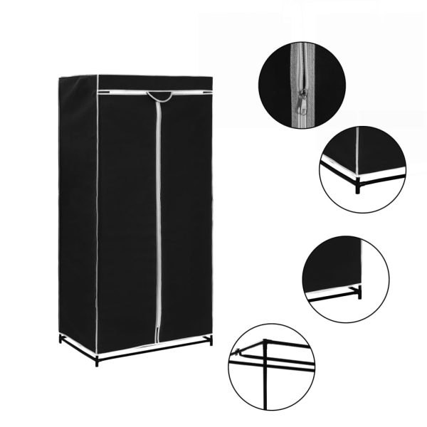 282437 Wardrobe Black 75x50x160 cm