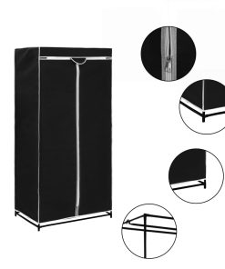 282441 Wardrobes 2 pcs Black 75x50x160 cm