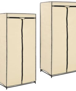 282443 Wardrobes 2 pcs Cream 75x50x160 cm