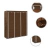 282454 Wardrobe with Compartments and Rods Brown 150x45x175 cm Fabric