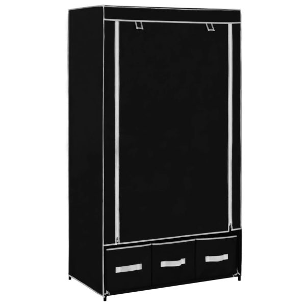 282457 Wardrobe Black 87x49x159 cm Fabric