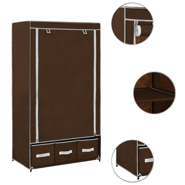 282458 Wardrobe Brown 87x49x159 cm Fabric