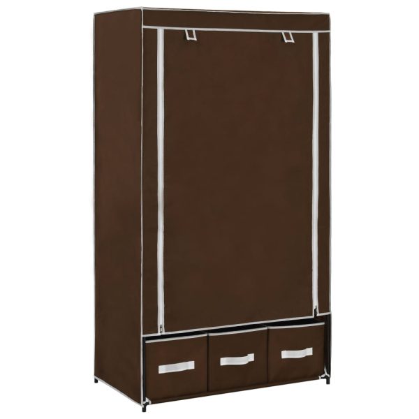 282458 Wardrobe Brown 87x49x159 cm Fabric