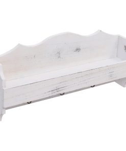 284231 Wall Mounted Coat Rack White 50x10x23 cm Wood