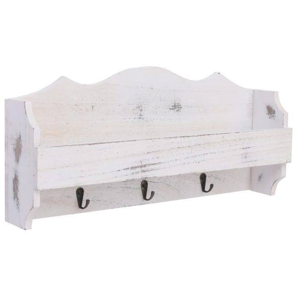 284231 Wall Mounted Coat Rack White 50x10x23 cm Wood