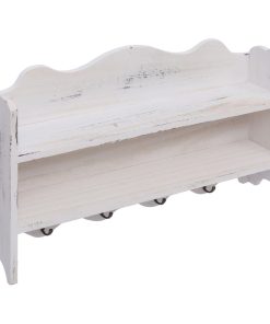 284235 Wall Mounted Coat Rack White 50x10x30 cm Wood