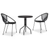 3-dijelni bistro set od PVC ratana crni