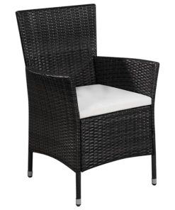 3-dijelni bistro set od poliratana crni