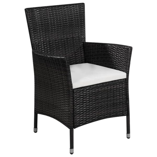 3-dijelni bistro set od poliratana crni