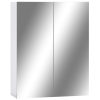 323607 Bathroom Mirror Cabinet White 60x15x75 cm MDF