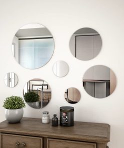 7-dijelni set okruglih zidnih ogledala od stakla