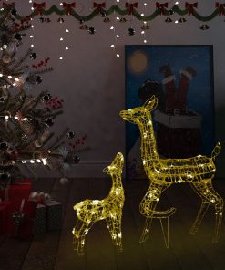 Akrilna obitelj sobova božićni ukras 160 LED topla bijela