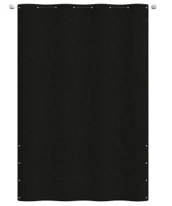 Balkonski zastor crni 160 x 240 cm od tkanine Oxford