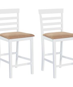 Barske stolice od tkanine 2 kom bijela