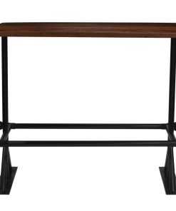 Barski stol od masivnog obnovljenog drva 150x70x107 cm tamno  smeđi