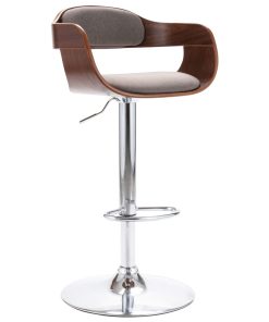 Barski stolac od iverice i smeđe-sive tkanine