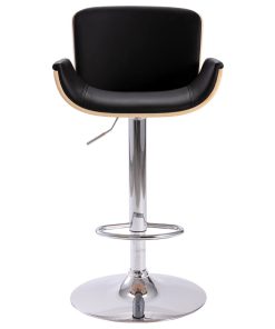 Barski stolac od umjetne kože crni