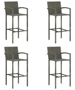 Barski stolci od poliratana 4 kom sivi