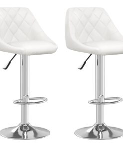 Barski stolci od umjetne kože 2 kom bijeli
