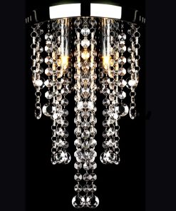 Bijela Metalna Svjetiljka s Kristalnim Perlama